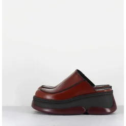 Sabots Compensees 90S Cuir Marron & Bubble Rubber - Brietta Brown Mules