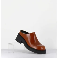 Sabots En Cuir Lisse Marron - Odile Brown Mules