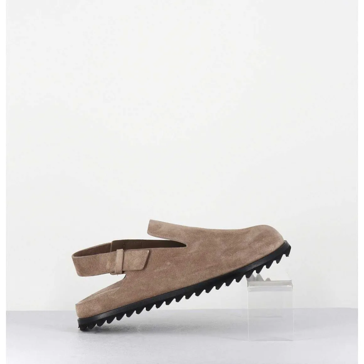 Sabots Epure Daim Taupe & Bride Arriere - Pelagie008 Flint