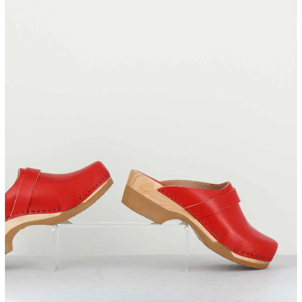 Sabots Flexibles En Cuir Rouge - Complice5 Vegetal Rouge