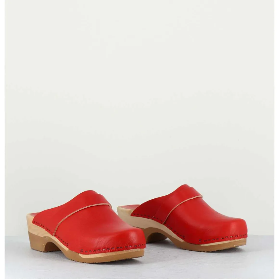 Sabots Flexibles En Cuir Rouge - Complice5 Vegetal Rouge
