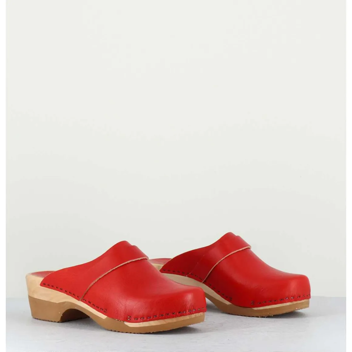 Sabots Flexibles En Cuir Rouge - Complice5 Vegetal Rouge