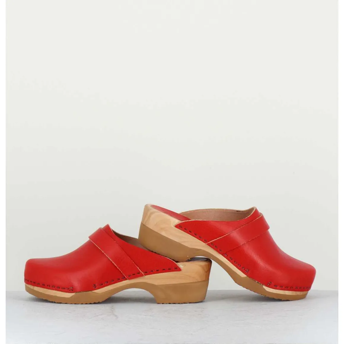 Sabots Flexibles En Cuir Rouge - Complice5 Vegetal Rouge