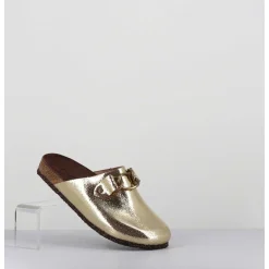 Sabots Plats Cuir Metallise Bronzel & Mors - 164 Morcetti Metal