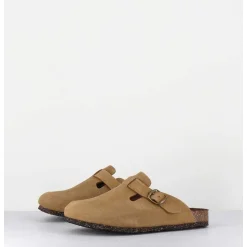 Sabots Plats En Daim Camel - 230 Pluri Daim