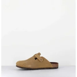 Sabots Plats En Daim Camel - 230 Pluri Daim