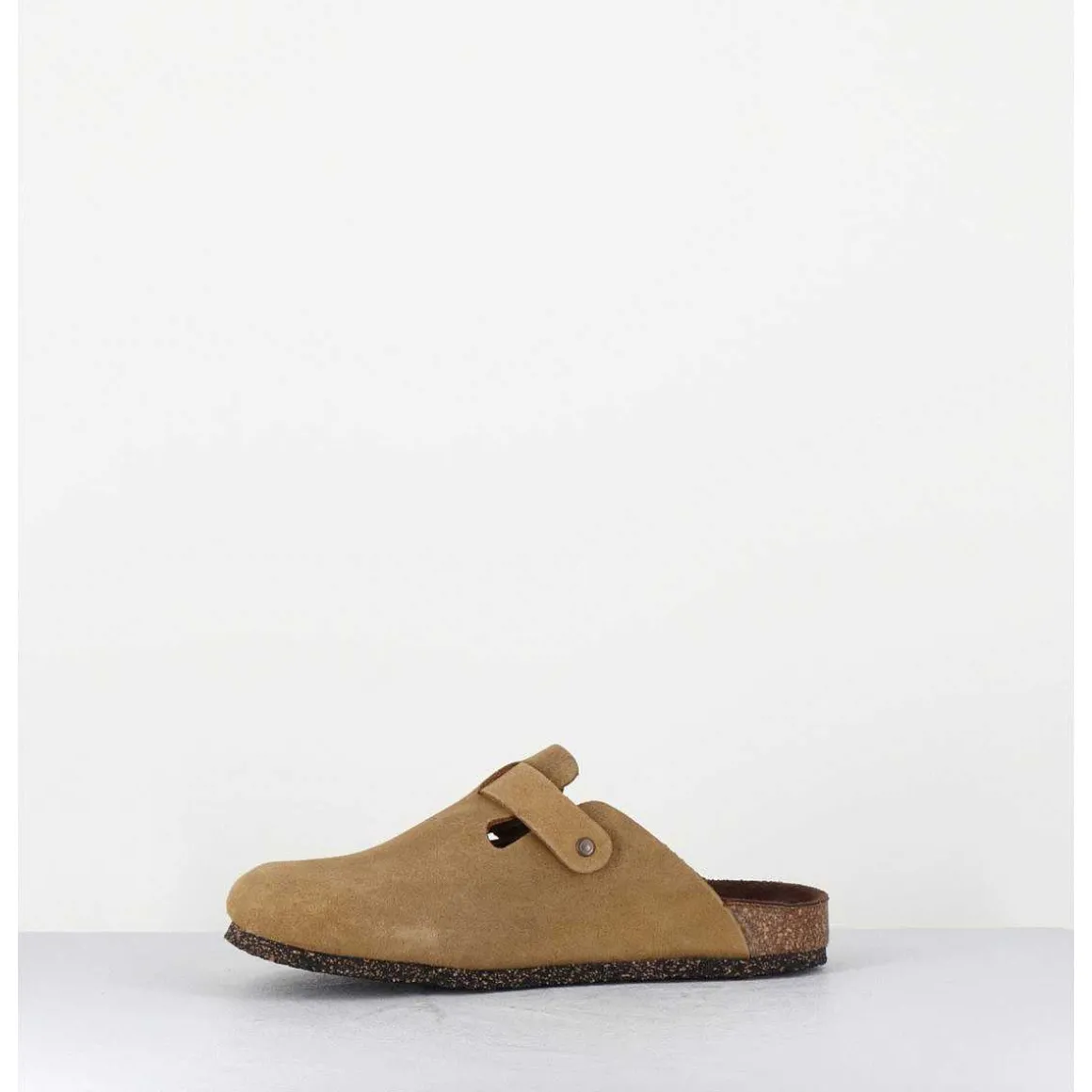 Sabots Plats En Daim Camel - 230 Pluri Daim