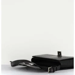 Sac En Cuir Imprime Croco Noir - M93 Cocco Nero