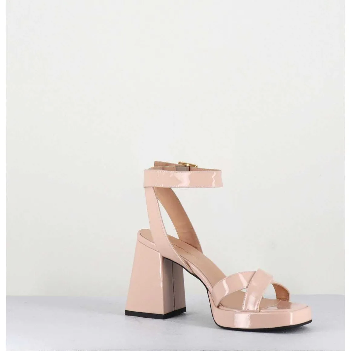 Sandales A Plateforme Cuir Vernis Nude - Sunny Vernice Nude