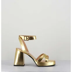 Sandales A Plateforme Cuir Metallise Dore - Sunny Laminato Oro