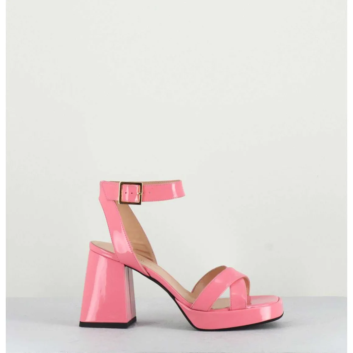 Sandales A Plateforme Cuir Vernis Rose - Sunny Vernice Pink