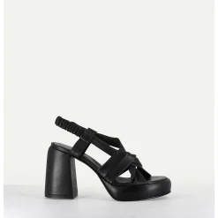 Sandales A Plateforme En Cuire Souple Noir - Aura Cloe Nero