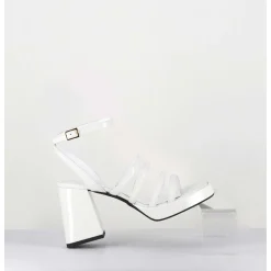 Sandales A Plateforme Multi-Brides Vernis Blanc - Sun Vernice Bianco