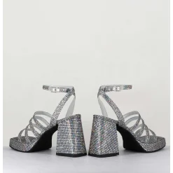 Sandales A Plateforme Multi-Brides Disco Print - Sun Luna Argento