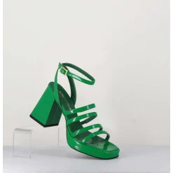 Sandales A Plateforme Multi-Brides Vernis Vert - Sun Vernice Verde