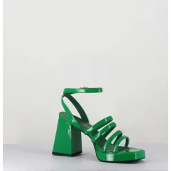 Sandales A Plateforme Multi-Brides Vernis Vert - Sun Vernice Verde