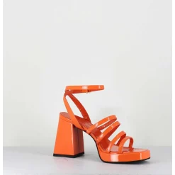 Sandales A Plateforme Multi-Brides Vernis Orange - Sun Vernice Arancio