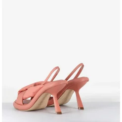 Sandales A Talon Destructure En Cuir Rose Poudre - 1C6958D Pink Ancient