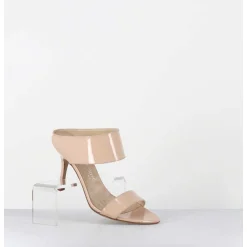 Sandales A Talon En Cuir Vernis Nude - Mj1089 Vernice Nudo