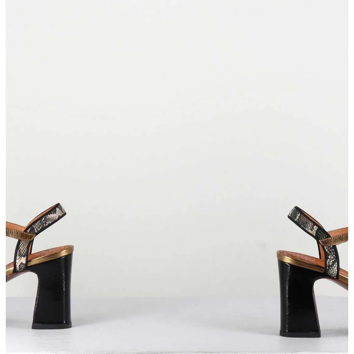 Sandales A Talon En Cuir Impression Serpent - Ki-Eduni42 Nara Mili