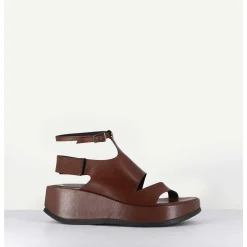 Sandales Asymetriques En Cuir Chocolat & Semelle Bloc Legere - Gala1 Trill Choco