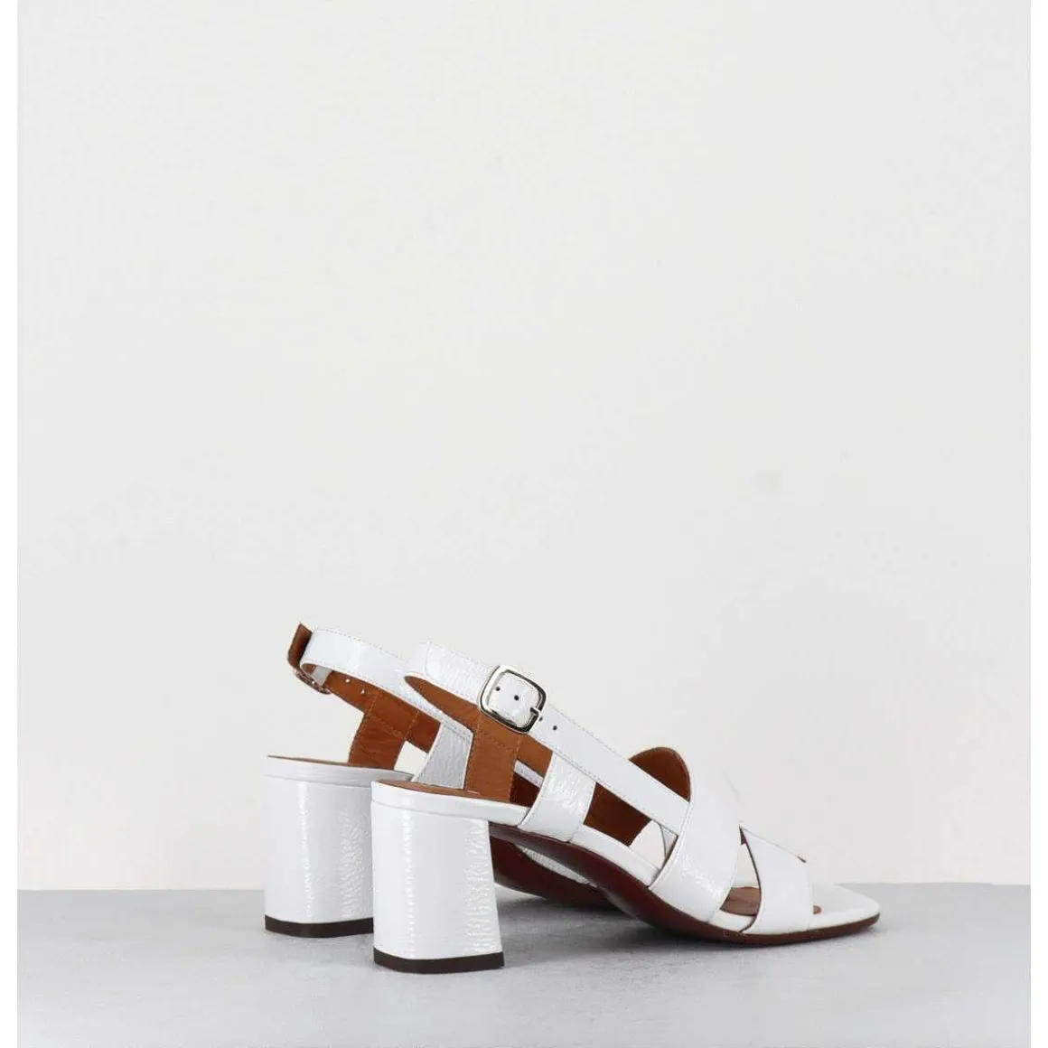 Sandales En Cuir Naplak Blanc Look 70S - Lyza Ferrari Blanco