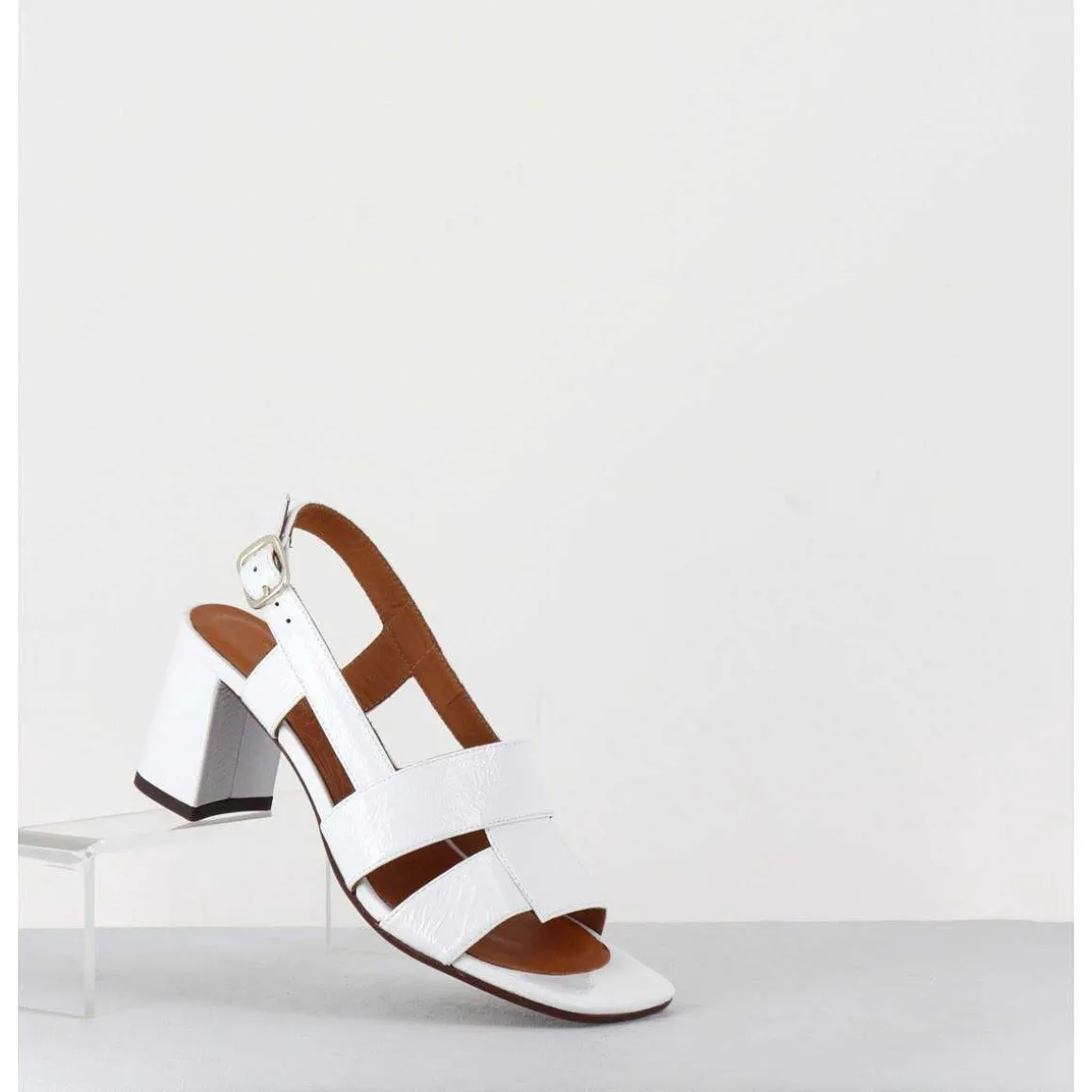 Sandales En Cuir Naplak Blanc Look 70S - Lyza Ferrari Blanco