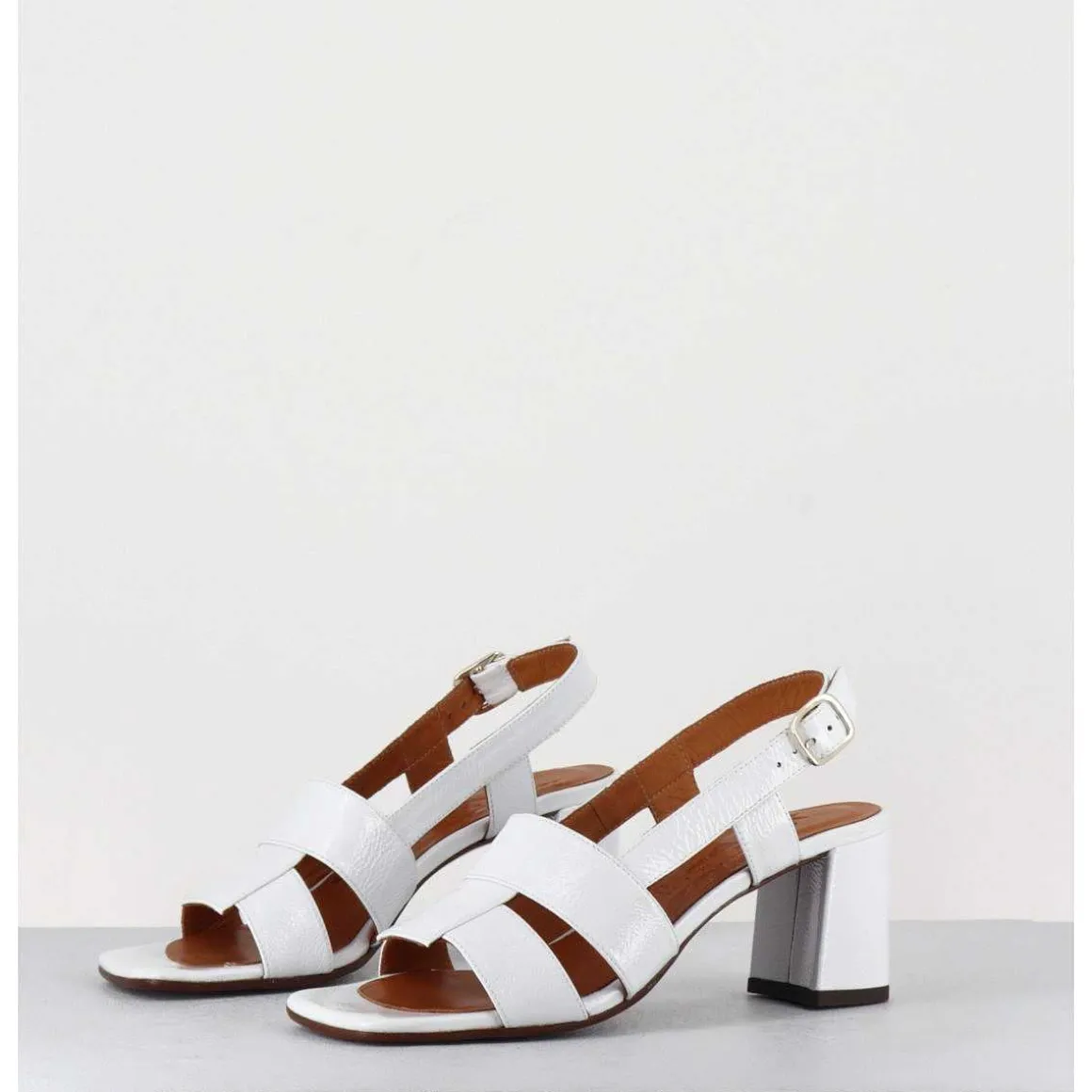 Sandales En Cuir Naplak Blanc Look 70S - Lyza Ferrari Blanco