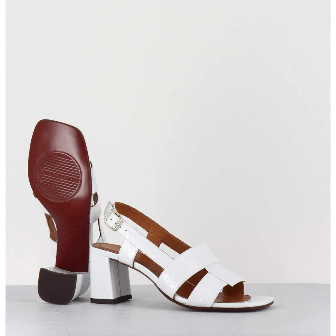 Sandales En Cuir Naplak Blanc Look 70S - Lyza Ferrari Blanco