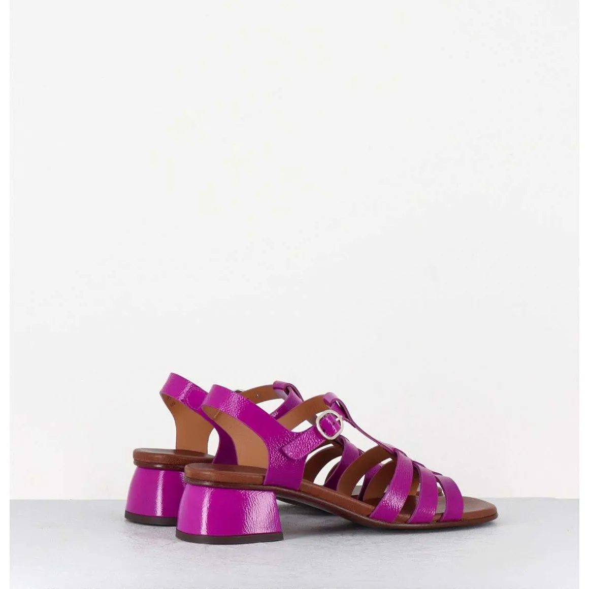 Sandales En Cuir Naplak Souple Multi-Brides Magenta - Qui-Quaca44 Ferrari Purple