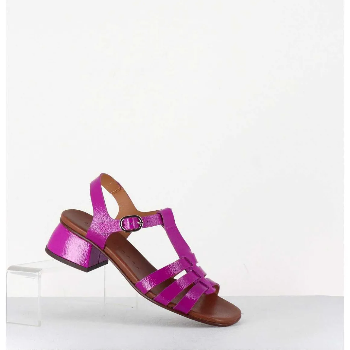 Sandales En Cuir Naplak Souple Multi-Brides Magenta - Qui-Quaca44 Ferrari Purple
