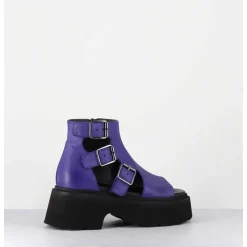 Sandales En Cuir Violette Semelle Epaisse Legere - 3460 Gas Viola