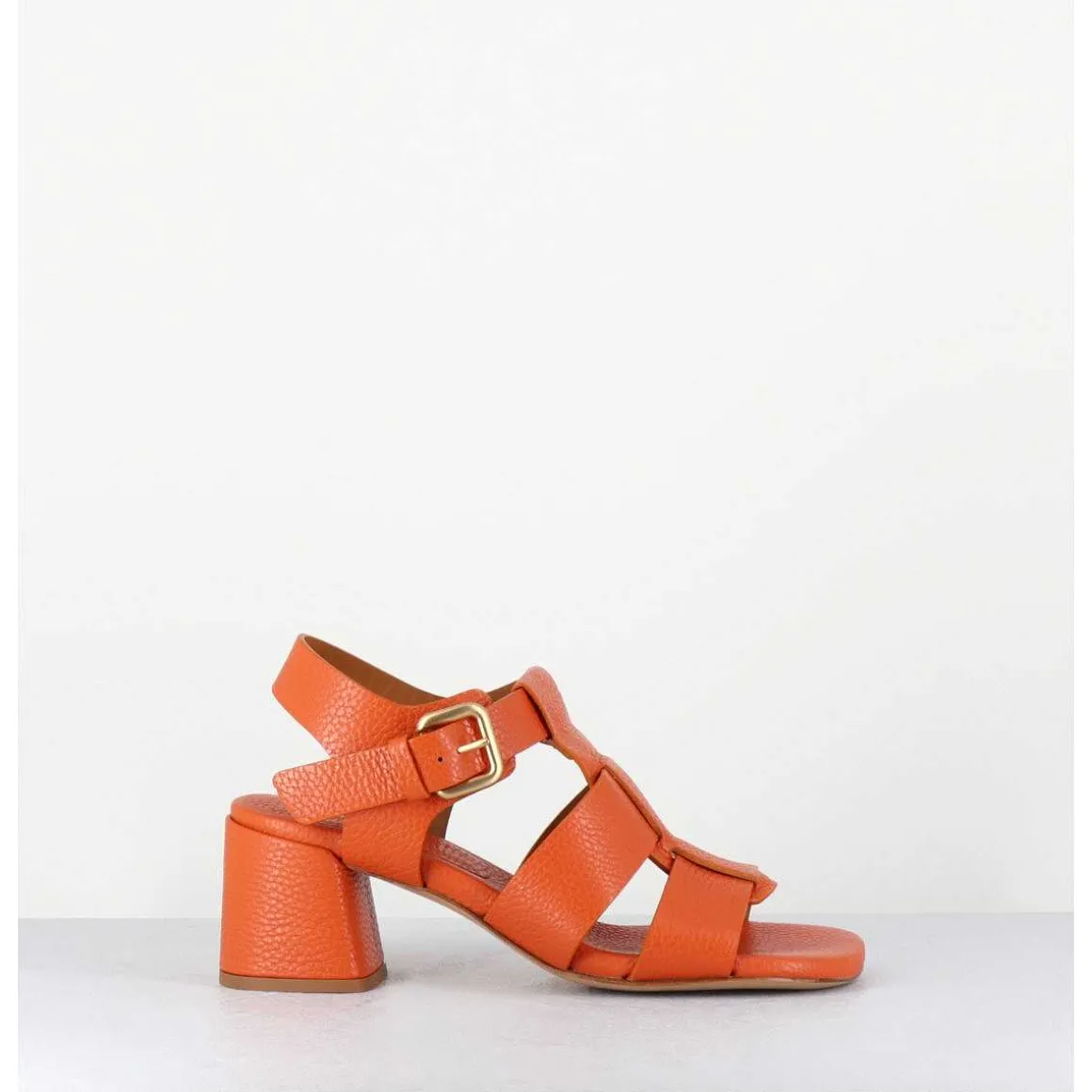 Sandales Multi-Brides En Cuir Graine Orange - S125 Cloud Orange