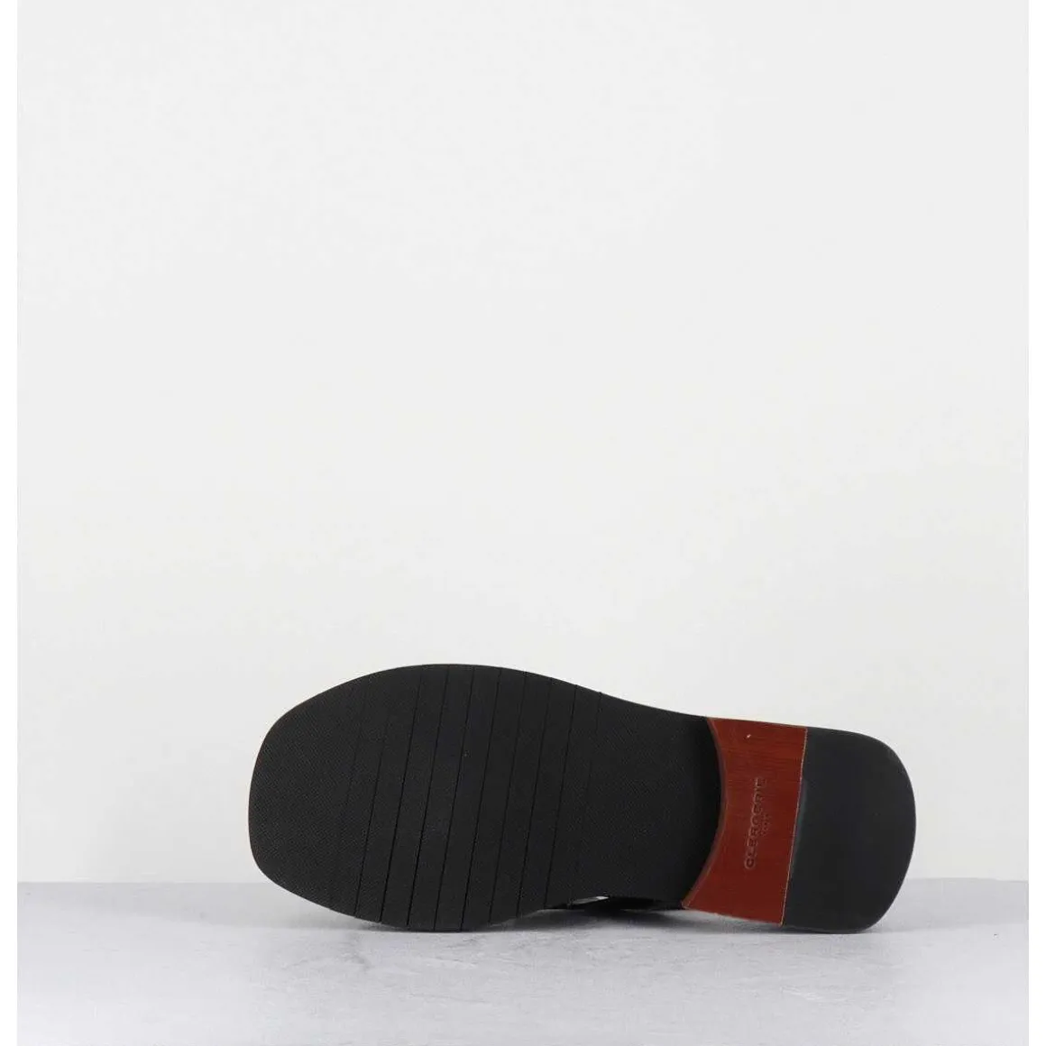 Sandales Plates En Cuir Noir - Alaris Sport Noir