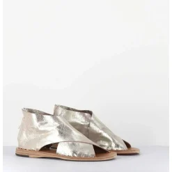 Sandales Plates En Cuir Souple Or Clair - Itaca006 Max Platino