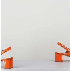 Sandales 60S Bout Carre En Cuir Vernis Orange & Rose - Lefai9 Orange Pink
