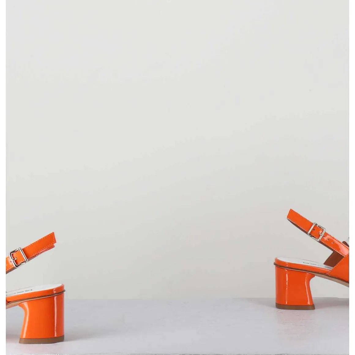 Sandales 60S Bout Carre En Cuir Vernis Orange & Rose - Lefai9 Orange Pink