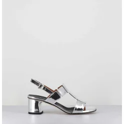 Sandales 60S Cuir Miroir Argent - Lefai12 Specchio Argento