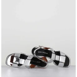 Sandales 60S Cuir Miroir Argent - Lefai12 Specchio Argento