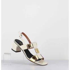 Sandales 60S En Cuir Blanc Casse & Dore - Lefai6 Lux Talco