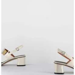 Sandales 60S En Cuir Blanc Casse & Dore - Lefai6 Lux Talco