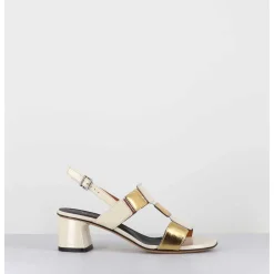 Sandales 60S En Cuir Blanc Casse & Dore - Lefai6 Lux Talco