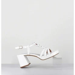 Sandales 70S En Cuir Vernis Blanc - Taga Vernice Bianco