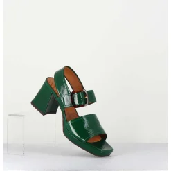 Sandales 70S En Cuir Vernis Naplak Vert - Ginka42 Salou Green