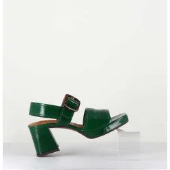 Sandales 70S En Cuir Vernis Naplak Vert - Ginka42 Salou Green