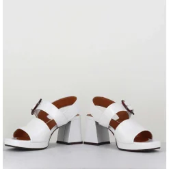 Sandales 70S En Cuir Vernis Naplak Blanc - Ginka42 Salou Blanco