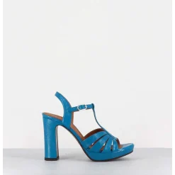 Sandales Salome Talon Haut Naplak Bleu - Cafra Ferrari Blue