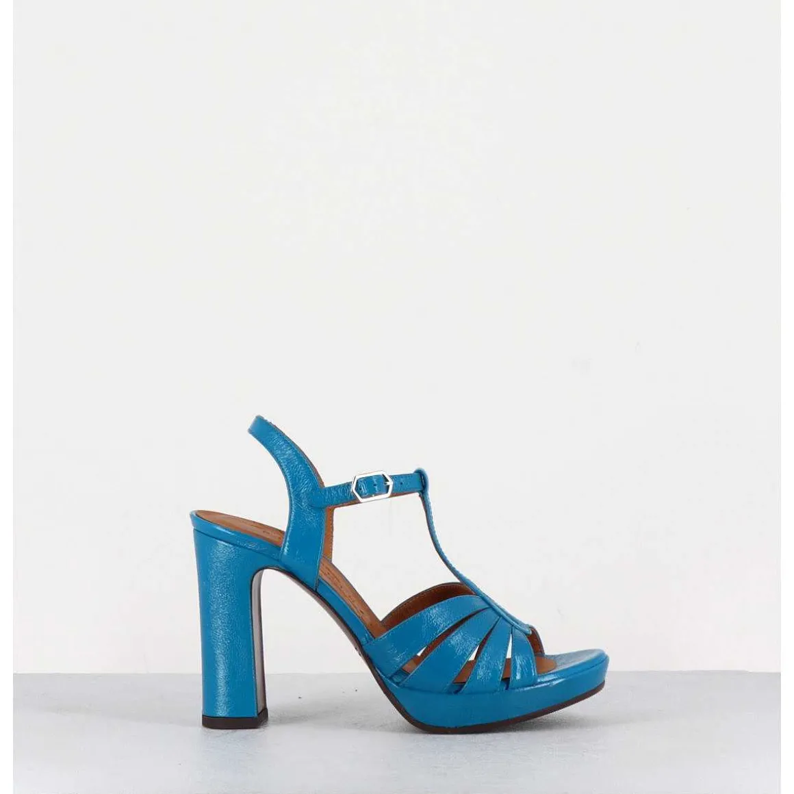 Sandales Salome Talon Haut Naplak Bleu - Cafra Ferrari Blue