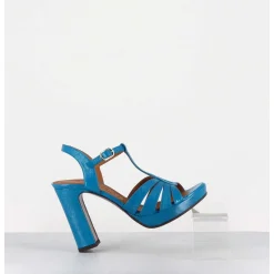 Sandales Salome Talon Haut Naplak Bleu - Cafra Ferrari Blue