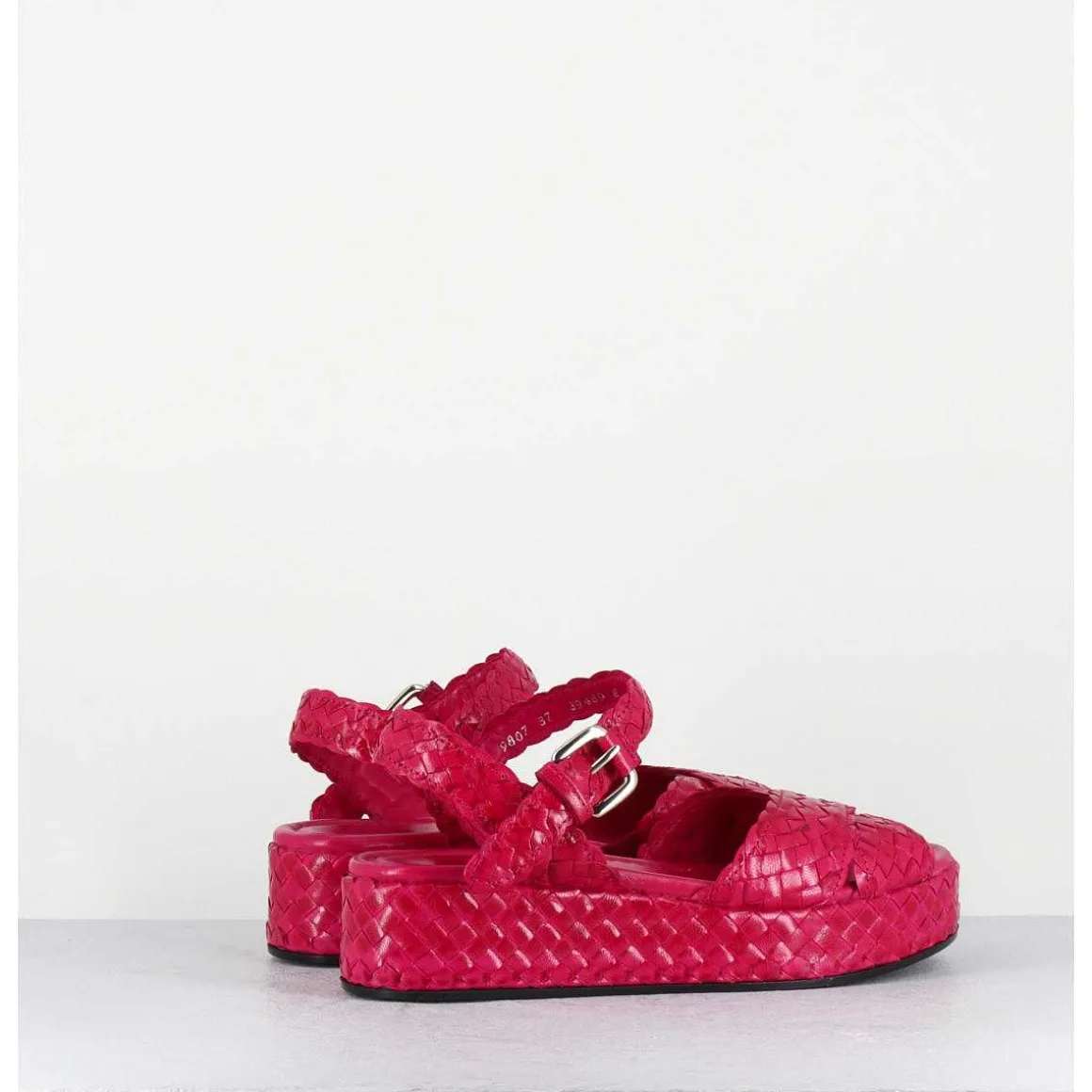 Sandales Semelle Epaisse En Cuir Tresse Rose Indien - Vero24 Lirio
